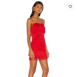 Red Fringe Bodycon Dress